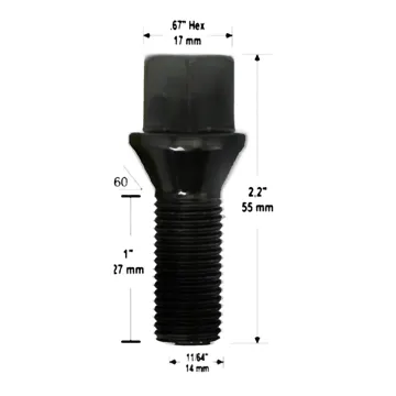 Cone Seat L55 mm 14x1-50 Black