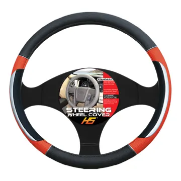 Steering Wheel Cover Blk/Sil/Red