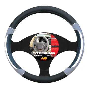 Steering Wheel Cover Blk/Silv/Grey