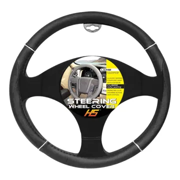 Steering Wheel Cover BLK/CHR/BLK (Lrg)