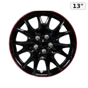 Wheel Cover 13" BLK/RED (4 Set)
