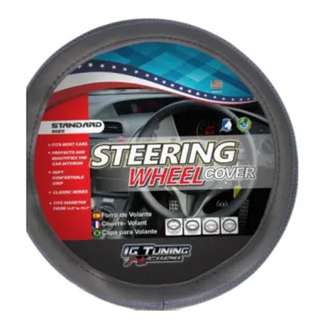 Steering Wheel Cover Holes Mount Black-Blue